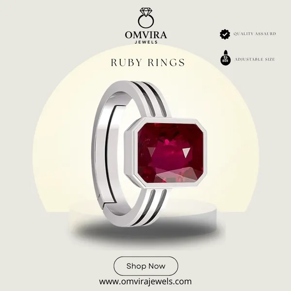 Ruby_Green_Emerald_Panna_Created_Adjustable_Silver_Plating_Ring_For_Astrological_Purpose_Men_&_Women_From_4.25_Ratti_To_20.25_Ratti