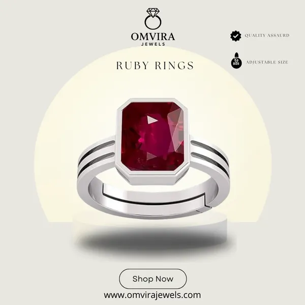Ruby_Green_Emerald_Panna_Created_Adjustable_Silver_Plating_Ring_For_Astrological_Purpose_Men_&_Women_From_4.25_Ratti_To_20.25_Ratti