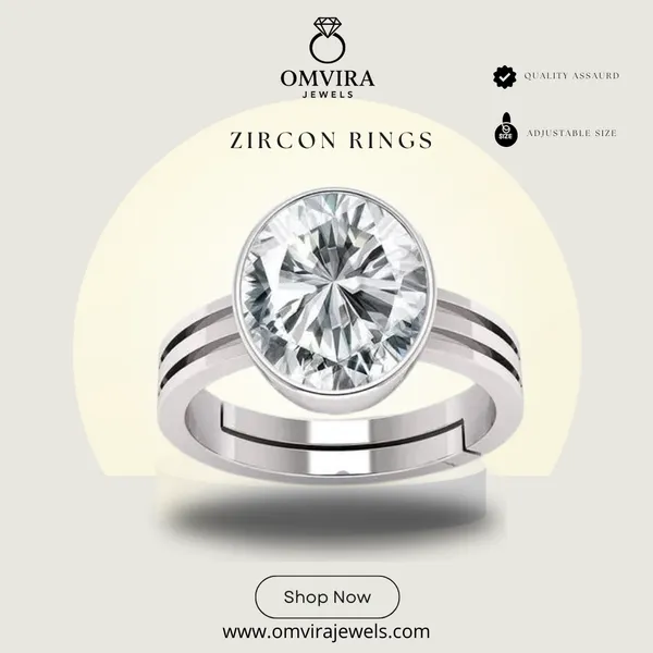 Zircon_Zirkon/_Zircon_Stone_Created_Adjustable_Ring_Rashi_Ratna_Created_For_Men_&_Women