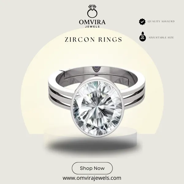 Zircon_Zirkon/_Zircon_Stone_Created_Adjustable_Ring_Rashi_Ratna_Created_For_Men_&_Women