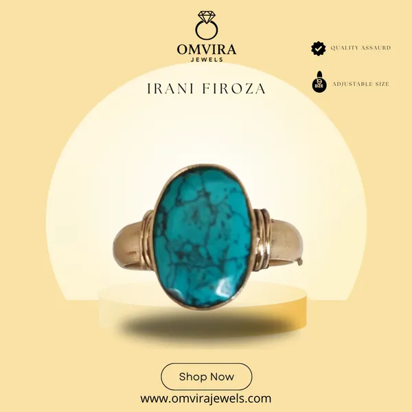 Turquoise_Irani_Firoza_Sky_Blue_Gemstone_Created_Panchdhatu_Adjustable_Gold_Plated_Ring_For_Men_And_Women