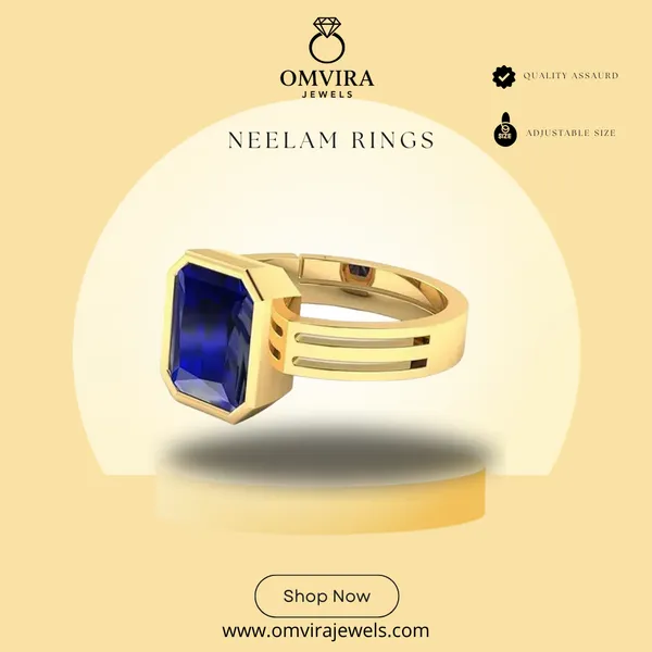 Neelam_Blue_Sapphire_Created_Gold_Plated_Adjustable_Ring_For_Men_&_Women_From_4.25_Ratti_To_20.25_Ratti