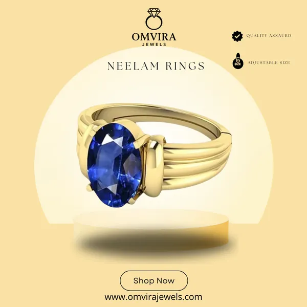 Neelam_Blue_Sapphire_Gold_Created_Plated_Panchdhatu_Adjustable_Neelam_Ring_For_Men_&_Women_From_4.25_Ratti_To_20.25_Ratti