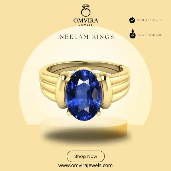 Neelam_Blue_Sapphire_Gold_Created_Plated_Panchdhatu_Adjustable_Neelam_Ring_For_Men_&_Women_From_4.25_Ratti_To_20.25_Ratti