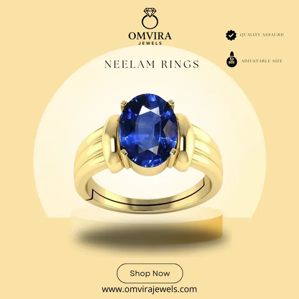 Neelam_Blue_Sapphire_Gold_Created_Plated_Panchdhatu_Adjustable_Neelam_Ring_For_Men_&_Women_From_4.25_Ratti_To_20.25_Ratti