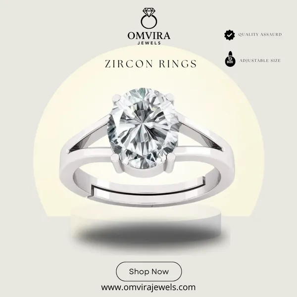 Zircon_Zirkon/_Zircon_Stone_Created_Adjustable_Ring_Rashi_Ratna_Created_For_Men_&_Women