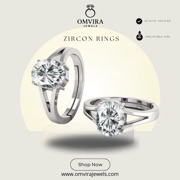 Zircon_Zirkon/_Zircon_Stone_Created_Adjustable_Ring_Rashi_Ratna_Created_For_Men_&_Women