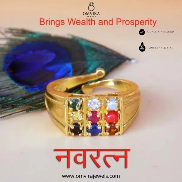Navaratna_9_Gemstone_Gold_Plated_Good_Luck_Finger_Ring_For_Men_&_Women