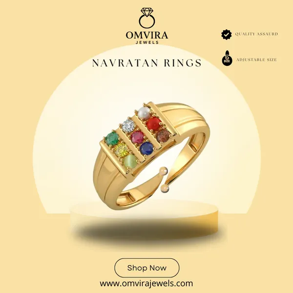 Navaratna_9_Gemstone_Gold_Plated_Good_Luck_Finger_Ring_For_Men_&_Women