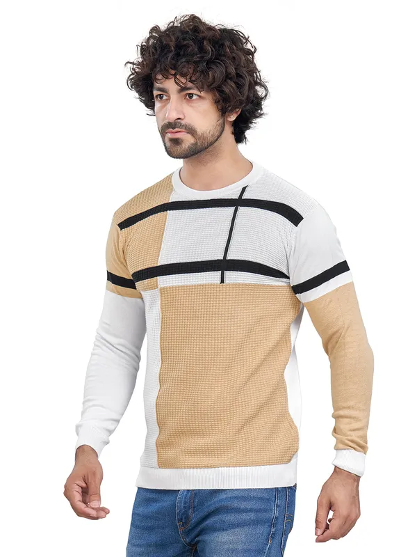 Multicolor_Cotton_Premium_Flat_Knit_Multi_Striped_Round_Neck_T-Shirt_For_Men