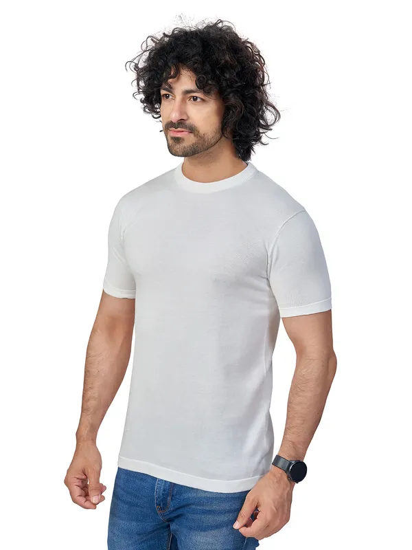 White_Cotton_Solid_Premium_Cotton_Round_Neck_T-Shirt_For_Men