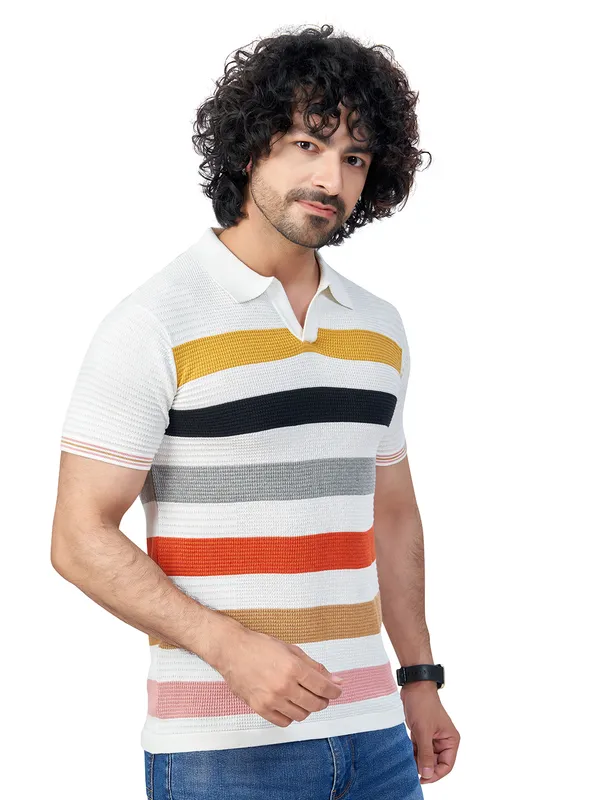 Multicolor_Cotton_Premium_Flat_Knit_Striped_Polo_T-Shirt_For_Men