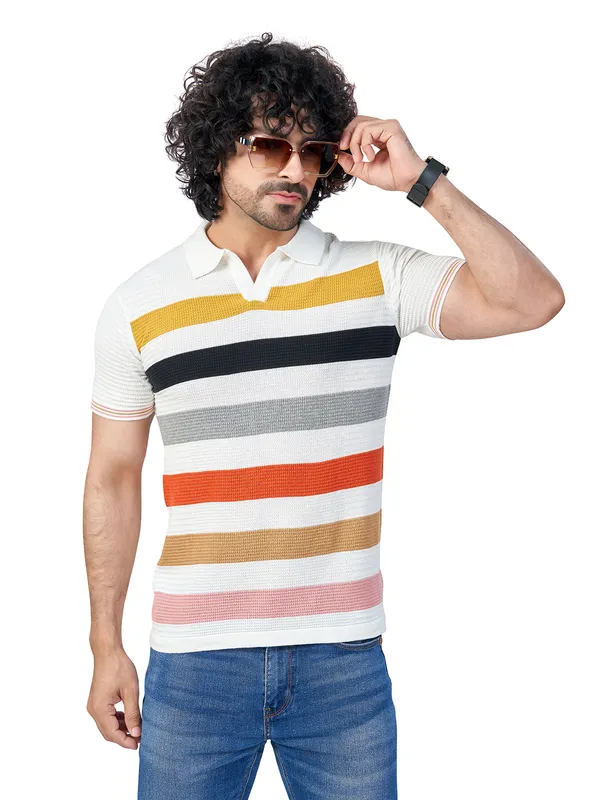Multicolor_Cotton_Premium_Flat_Knit_Striped_Polo_T-Shirt_For_Men