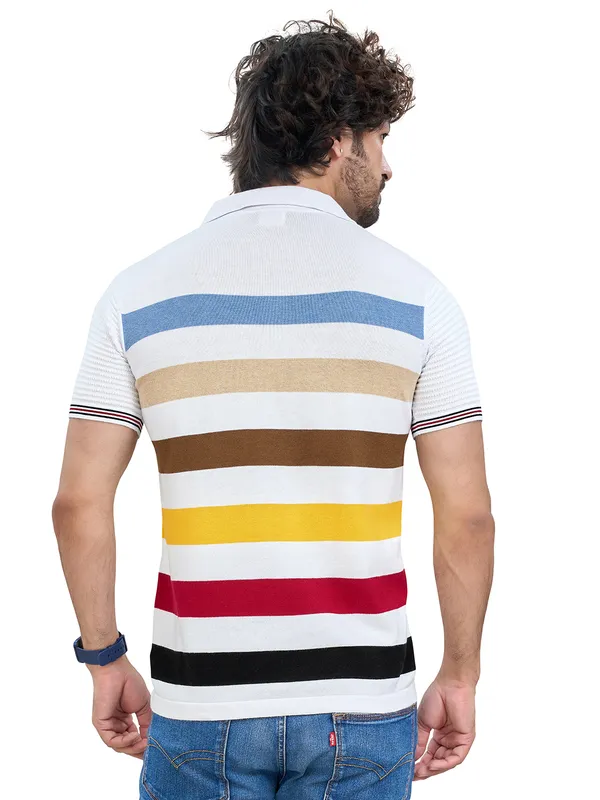 Multicolor_Cotton_Premium_Flat_Knit_Striped_Polo_T-Shirt_For_Men