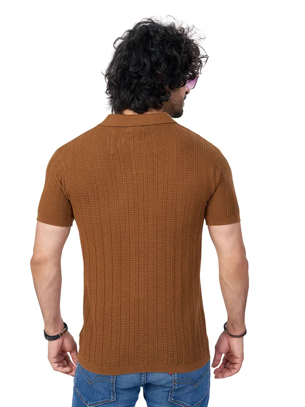 Brown_Cotton_Solid_Premium_Flat_Knit_Polo_T-Shirt_For_Men