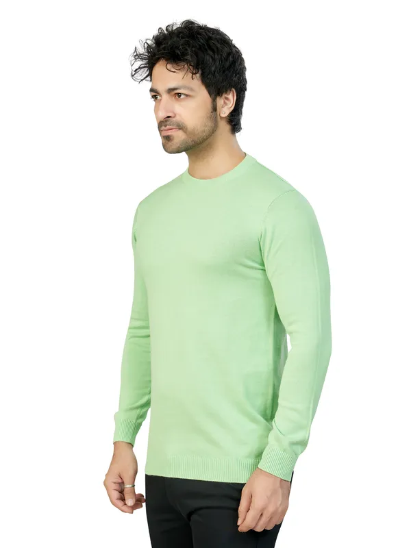 Light_Green_Solid_Premium_Knit_T-Shirt_For_Men
