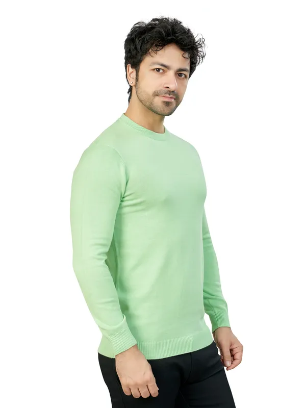 Light_Green_Solid_Premium_Knit_T-Shirt_For_Men