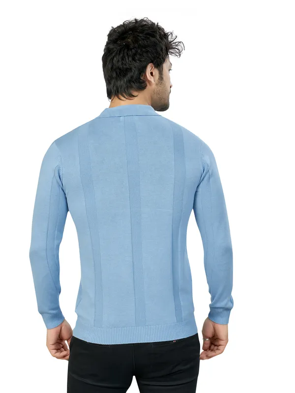 Light_Blue_Solid_Striped_Premium_Polo_T-Shirt_For_Men