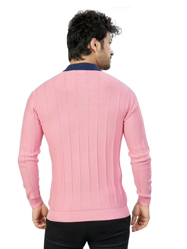 Pink_and_Blue_Collar_Solid_Premium_Polo_T-Shirt_For_Men