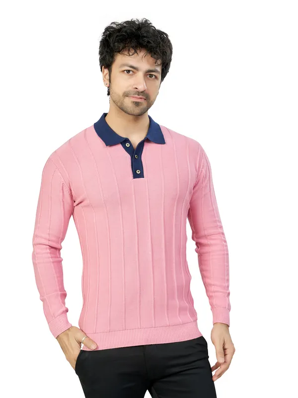 Pink_and_Blue_Collar_Solid_Premium_Polo_T-Shirt_For_Men