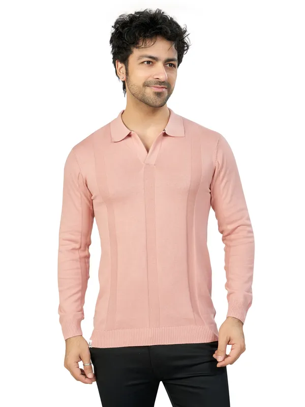Peach_Solid_Premium_Polo_T-Shirt_For_Men