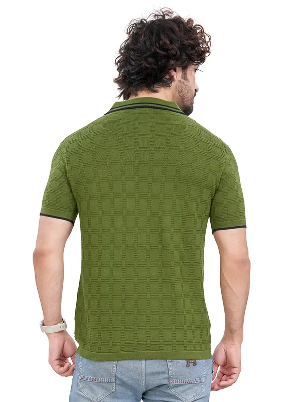 Black_&_Mehendi_Cotton_Solid_Premium_Flat_Knit_Polo_T-Shirt_For_Men