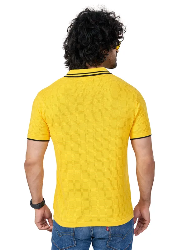 Black_&_Yellow_Cotton_Solid_Premium_Flat_Knit_Polo_T-Shirt_For_Men