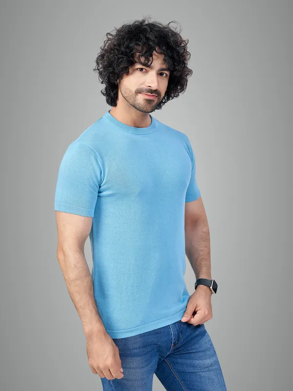 Dark_Sky_Blue_Cotton_Solid_Premium_Cotton_Round_Neck_T-Shirt_For_Men
