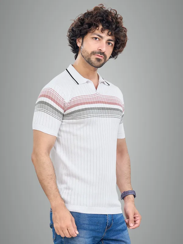 Multicolor_Cotton_Premium_Flat_Knit_Mid_Stripe_Polo_T-Shirt_For_Men