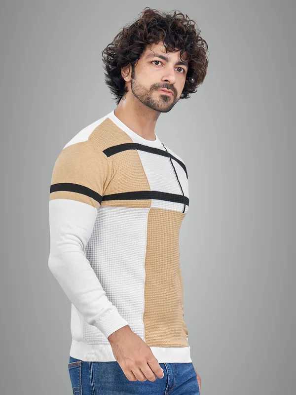 Multicolor_Cotton_Premium_Flat_Knit_Multi_Striped_Round_Neck_T-Shirt_For_Men