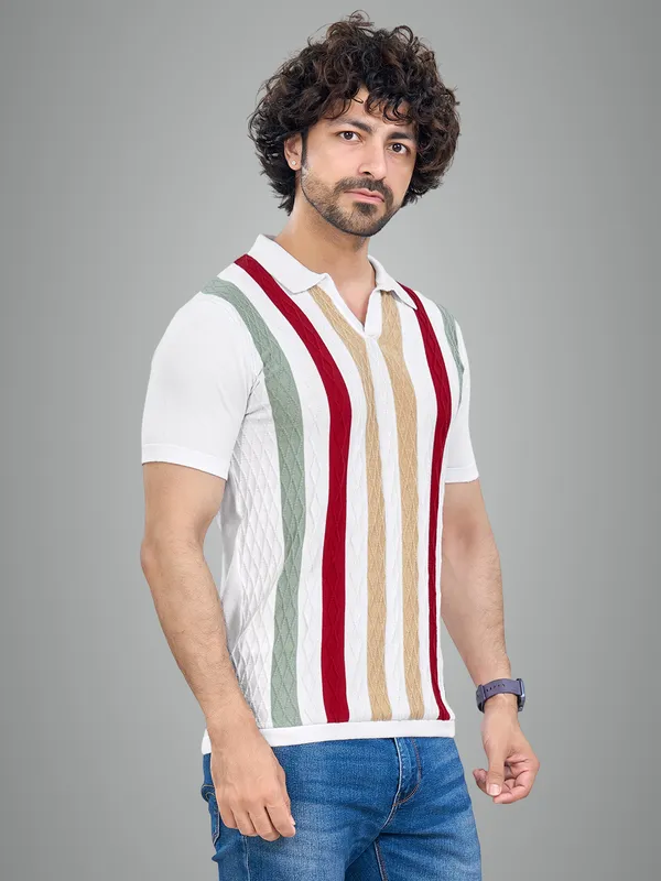 Multicolor_Cotton_Multicolor_Premium_Flat_Knit_Stripe_Polo_T-Shirt_For_Men