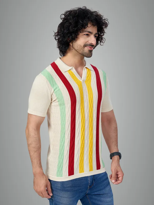Multicolor_Cotton_Multicolor_Premium_Flat_Knit_Stripe_Polo_T-Shirt_For_Men