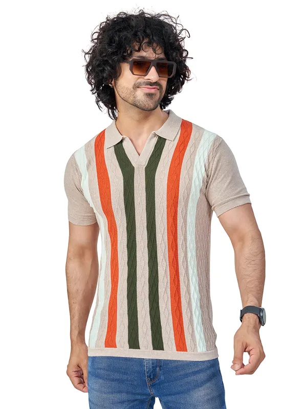 Multicolor_Cotton_Multicolor_Premium_Flat_Knit_Stripe_Polo_T-Shirt_For_Men