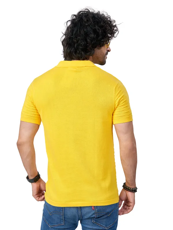 Yellow_Cotton_Solid_Premium_Flat_Knit_Polo_T-Shirt_For_Men