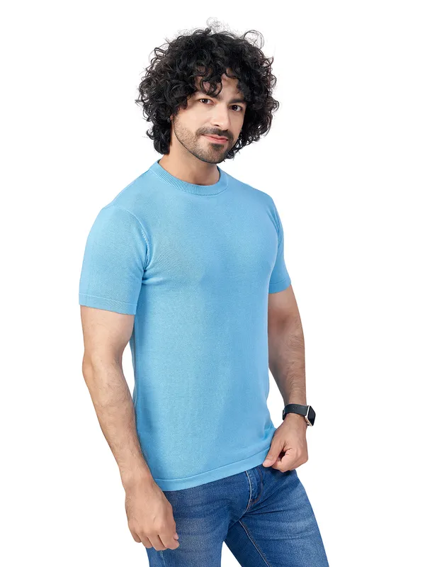 Dark_Sky_Blue_Cotton_Solid_Premium_Cotton_Round_Neck_T-Shirt_For_Men