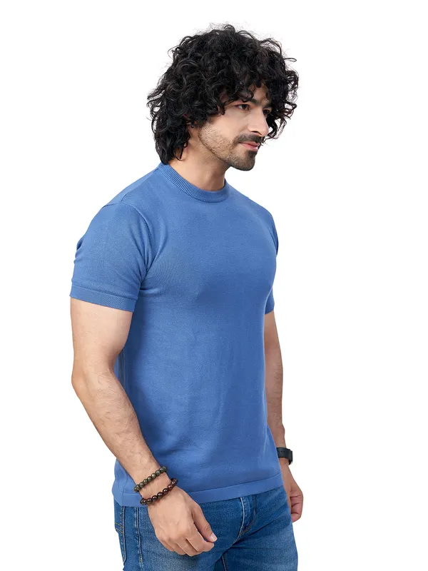 Blue_Cotton_Solid_Premium_Cotton_Round_Neck_T-Shirt_For_Men