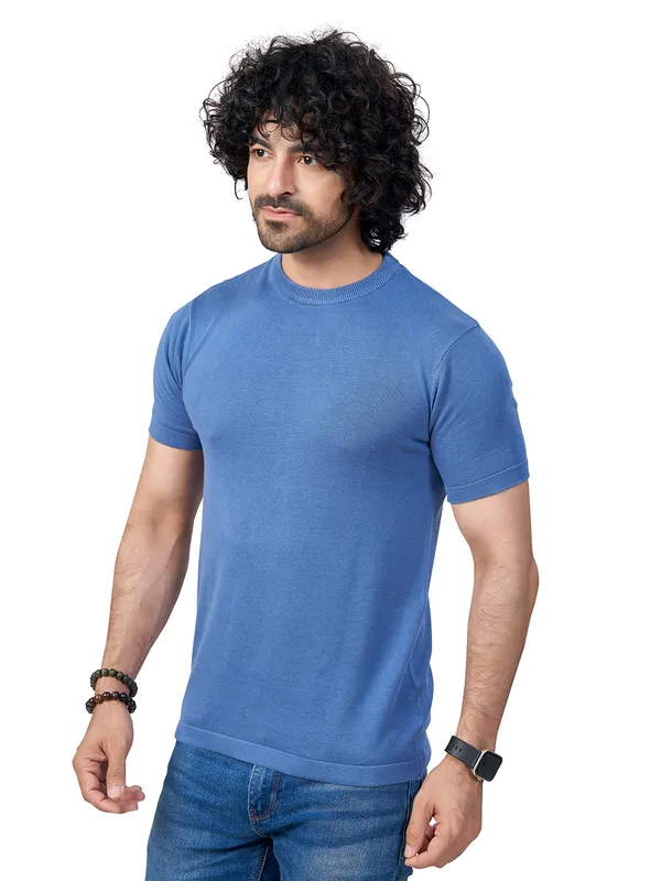 Blue_Cotton_Solid_Premium_Cotton_Round_Neck_T-Shirt_For_Men