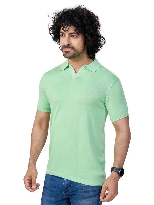 Pista_Cotton_Print_Solid_Premium_Flat_Knit_Polo_T-Shirt_For_Men