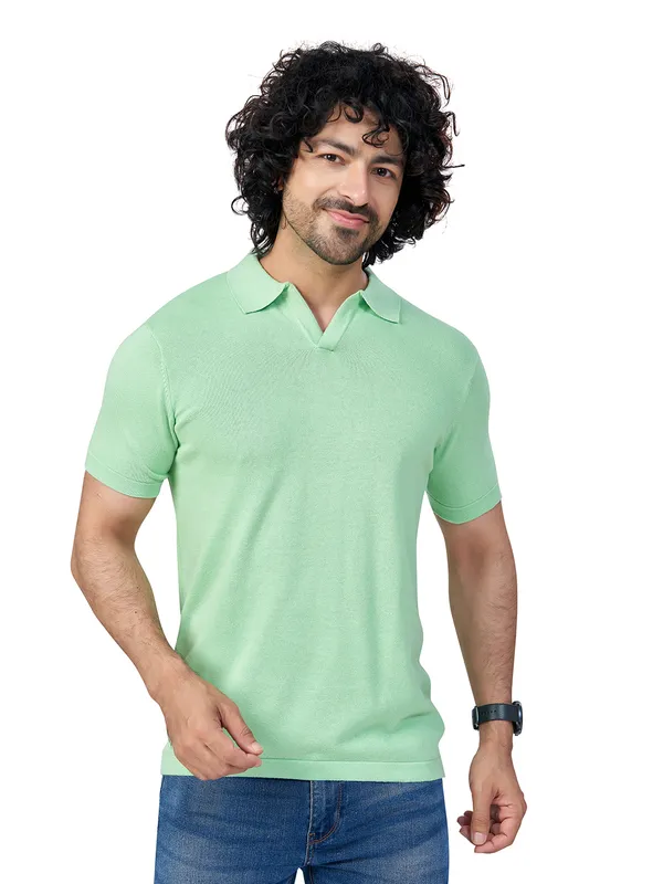 Pista_Cotton_Print_Solid_Premium_Flat_Knit_Polo_T-Shirt_For_Men