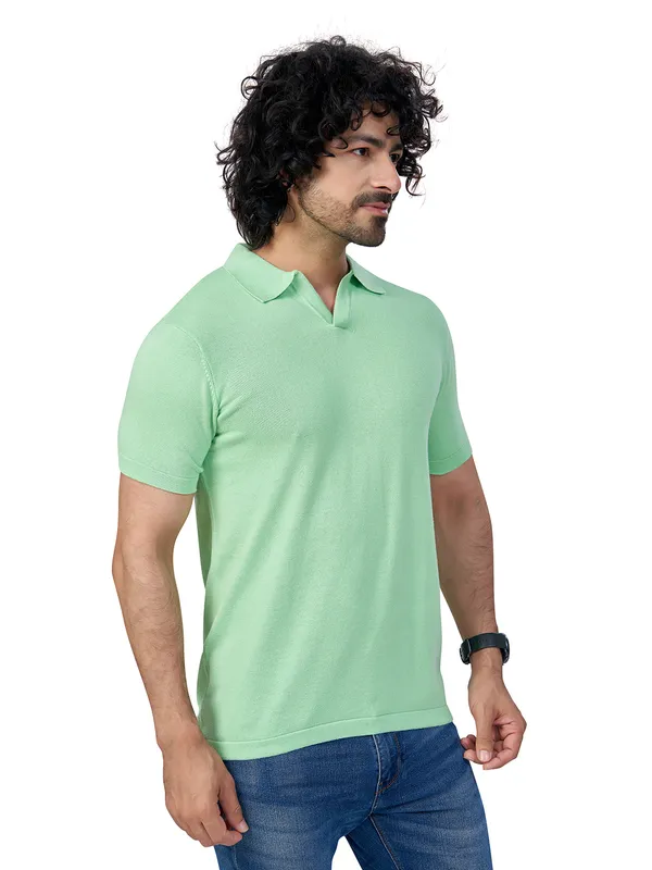 Pista_Cotton_Print_Solid_Premium_Flat_Knit_Polo_T-Shirt_For_Men