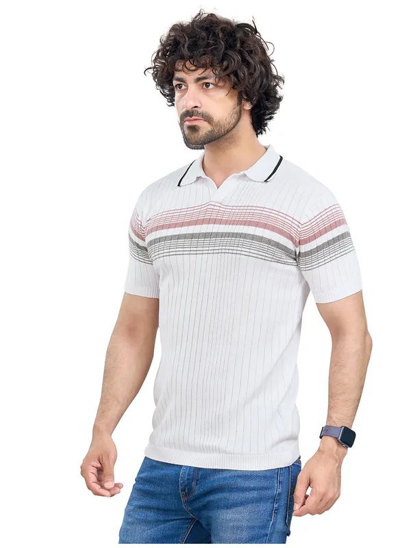 Multicolor_Cotton_Premium_Flat_Knit_Mid_Stripe_Polo_T-Shirt_For_Men