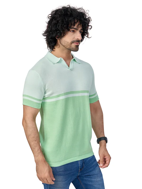 Navy_Blue_&_White_Cotton_Premium_Flat_Knit_Stripe_Polo_Half_Sleeve_T-Shirt_For_Men