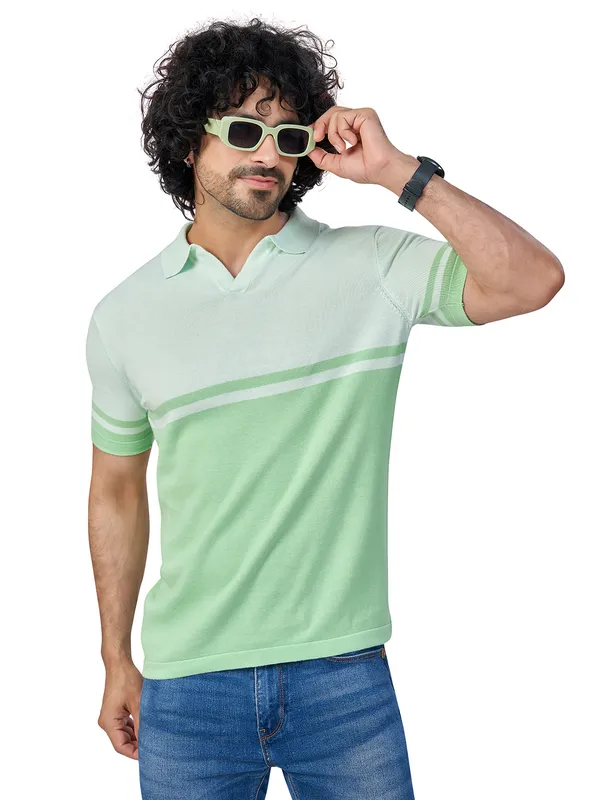 Navy_Blue_&_White_Cotton_Premium_Flat_Knit_Stripe_Polo_Half_Sleeve_T-Shirt_For_Men