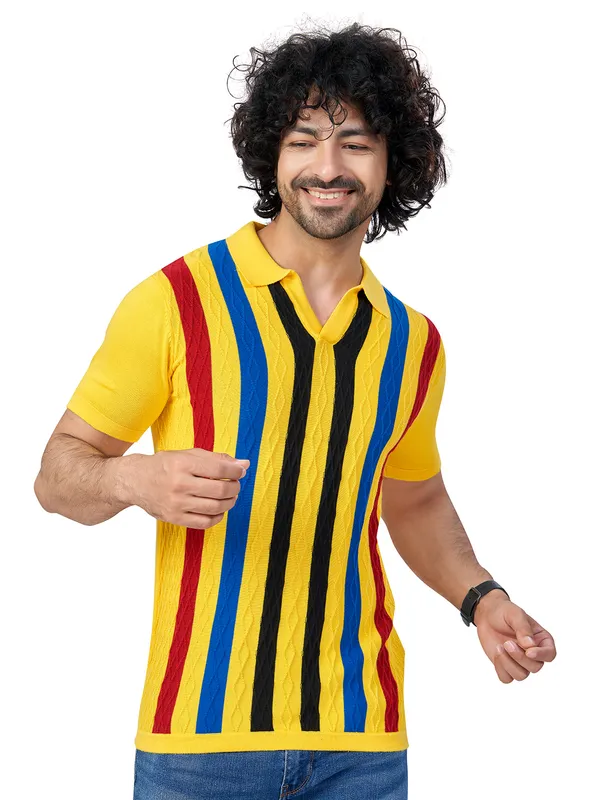 Multicolor_Cotton_Multicolor_Premium_Flat_Knit_Stripe_Polo_T-Shirt_For_Men