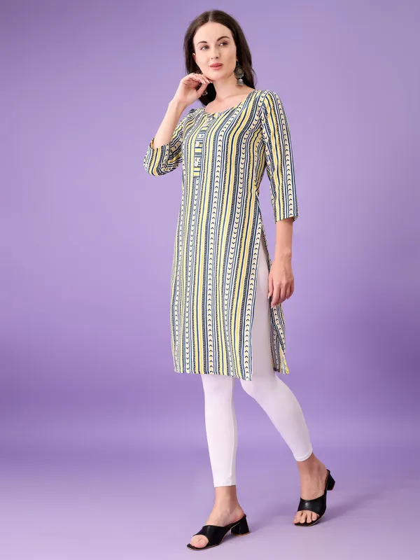 Multicolor_Ikat_A-Line_Kurta_For_Women