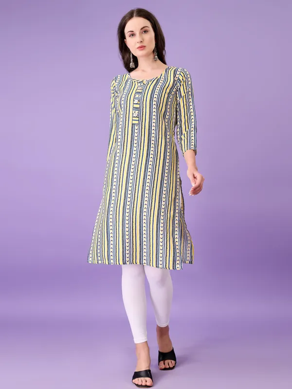 Multicolor_Ikat_A-Line_Kurta_For_Women