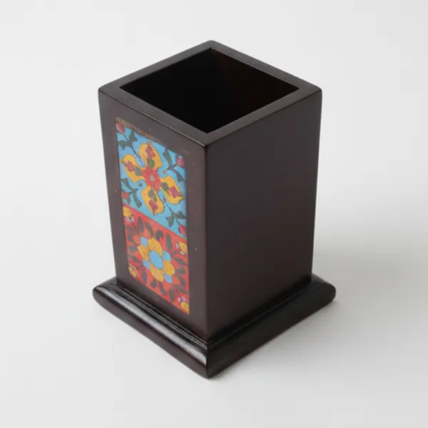 Artisanal_Wooden_Pen_Stand_withCeramic_Tiles_|_Desk_Organizer_|_Ethnic_Floral_Design_Stationery_Holder