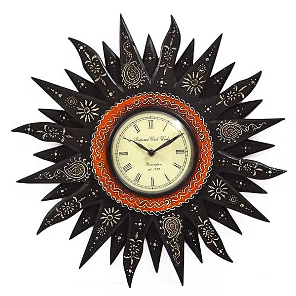 Black_Embossed_Sunny_Wall_Clock_-_Decorative_Modern_Clock_For_Gift_And_Decor,_Contemporary_Wall_Clock,_Black_Finish,_Unique_Embossed_Design,_Home_Decor,_Online_Shopping