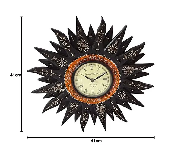 Black_Embossed_Sunny_Wall_Clock_-_Decorative_Modern_Clock_For_Gift_And_Decor,_Contemporary_Wall_Clock,_Black_Finish,_Unique_Embossed_Design,_Home_Decor,_Online_Shopping