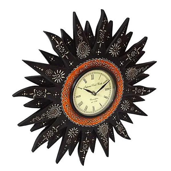 Black_Embossed_Sunny_Wall_Clock_-_Decorative_Modern_Clock_For_Gift_And_Decor,_Contemporary_Wall_Clock,_Black_Finish,_Unique_Embossed_Design,_Home_Decor,_Online_Shopping